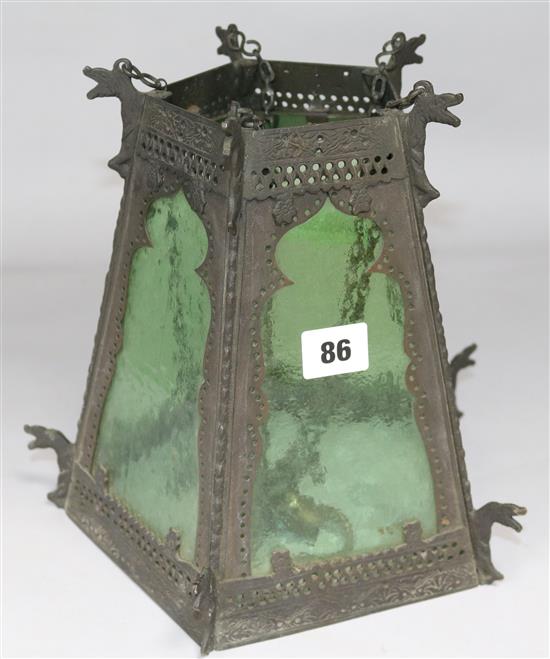 A bronze lantern